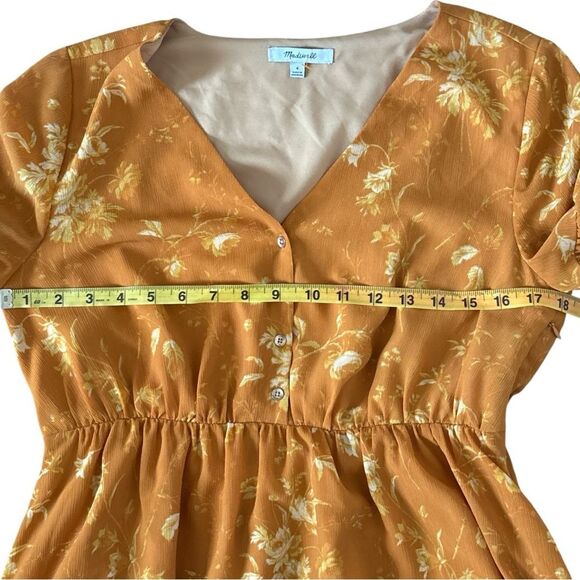 Women's Madewell Ruffle-Sleeve Button-Front Dress in Tonal Botanical - Picture 6 of 8
